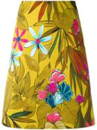 Eggs - Floral Print A-line Skirt - Women - Cotton/spandex/elastane - 42, Cotton/spandex/elastane