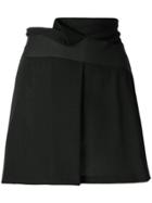 Giorgio Armani Vintage Folded Front Short Skirt - Black