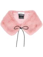 Stand Bow Tie Fur Collar - Pink & Purple