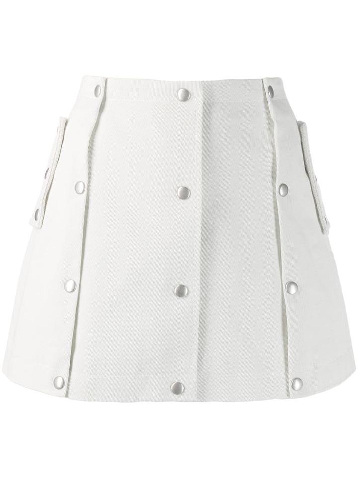 Courrèges Button Skirt - White