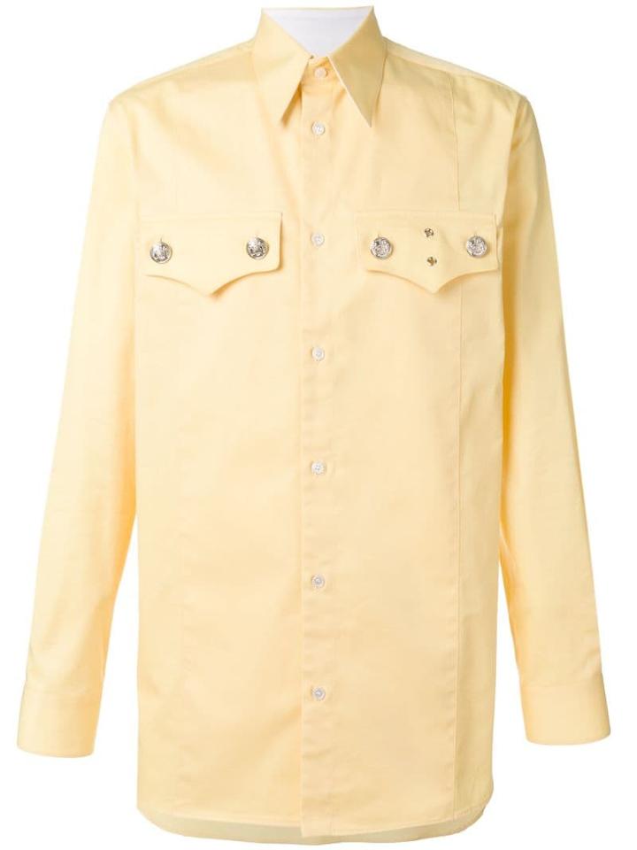 Calvin Klein 205w39nyc Straight Fit Saloon Shirt - Yellow