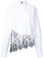 Filles A Papa - Lace Detail Shirt - Women - Cotton/spandex/elastane - 2, White, Cotton/spandex/elastane