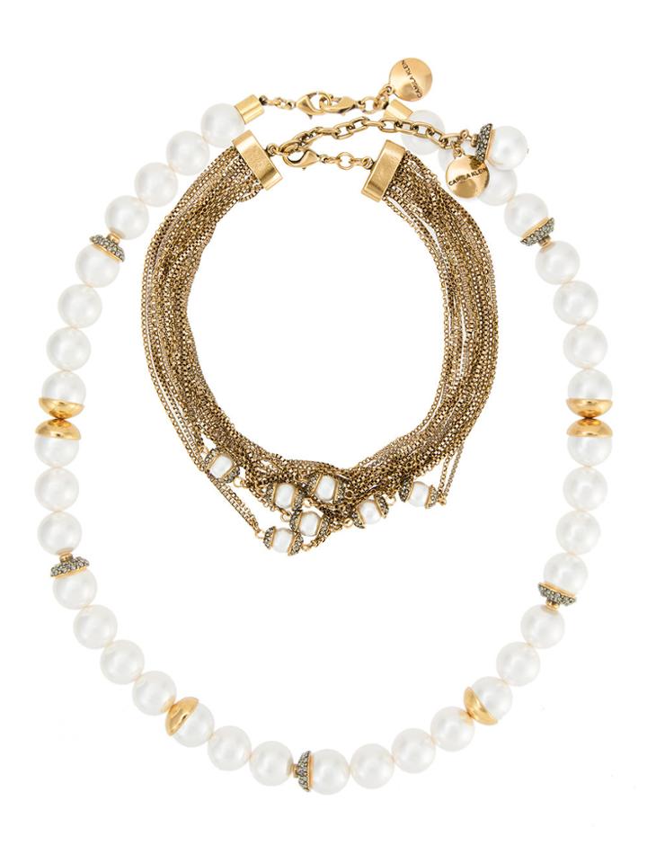 Camila Klein Faux-pearl Embellished Necklace - Metallic