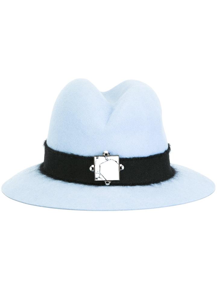 Eshvi Marbled Detail Fedora - Blue