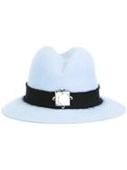 Eshvi Marbled Detail Fedora - Blue