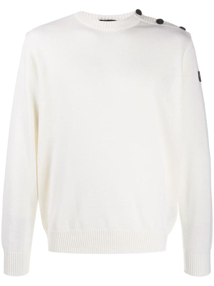 Paul & Shark Button Shoulder Jumper - White