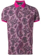Etro Paisley Print Polo Shirt, Men's, Size: Small, Pink/purple, Cotton