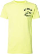 Off-white Chest Print T-shirt, Men's, Size: 1, Green, Cotton