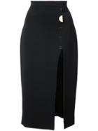 Cushnie Et Ochs V-neck Button Detail Dress - Black