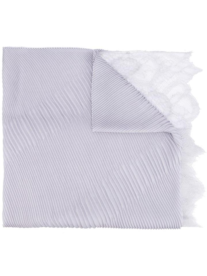 Valentino Lace Panel Scarf, Women's, Grey, Silk/polyamide/polyester/wool