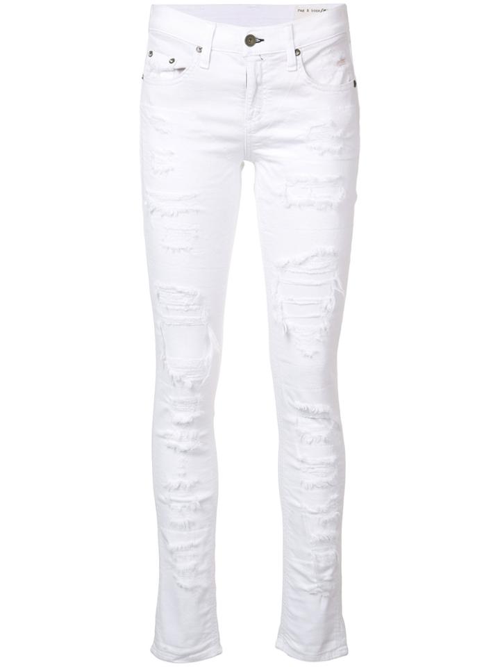 Rag & Bone /jean Brigade Ripped Skinny Jeans - White