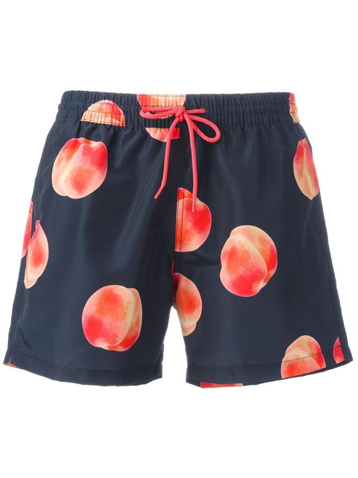 Paul Smith Apricot Print Swim Shorts, Men's, Size: Small, Blue, Recycled Polyester/polyester