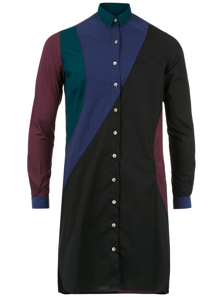 À La Garçonne Panelled Long Shirt - Black