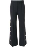 Portspure Buttoned Sides Flared Trousers - Black