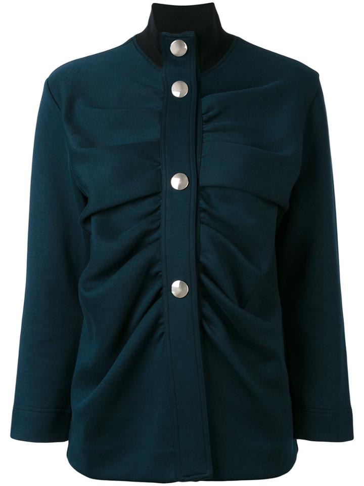 Marni High Neck Military Style Jacket - Blue