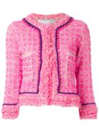 20:52 Three-quarters Sleeve Tweed Jacket, Women's, Size: 44, Pink/purple, Cotton/nylon/polyester