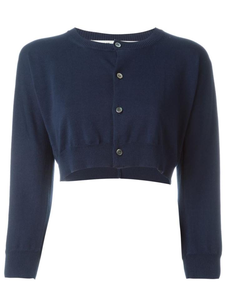 Comme Des Garçons Cropped Cardigan, Women's, Size: S, Blue, Cotton