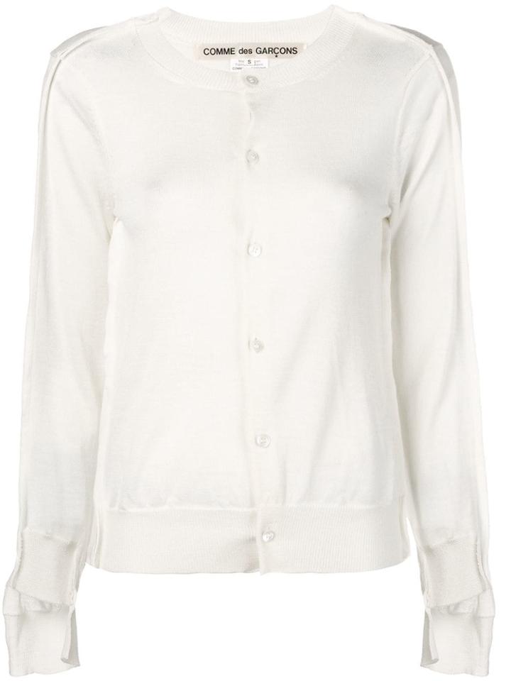 Comme Des Garçons Asymmetric Neck Cardigan - White
