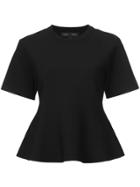Proenza Schouler Short Sleeve Flare Knit Top - Black
