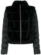 Liska - Padded Sleeve Fur Jacket - Women - Mink Fur/polyester/cashmere/goose Down - M, Black, Mink Fur/polyester/cashmere/goose Down