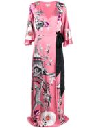 Temperley London Euphoria Chinoiserie-print Wrap Dress - Pink