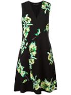 Proenza Schouler Sleeveless Floral Print Dress, Women's, Size: 6, Black, Silk