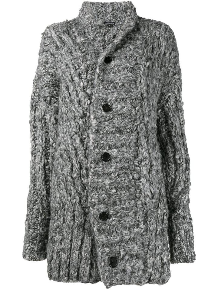 Ann Demeulemeester Chunky Knit Cardigan, Women's, Size: Small, Grey, Silk/alpaca
