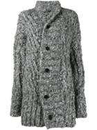 Ann Demeulemeester Chunky Knit Cardigan, Women's, Size: Small, Grey, Silk/alpaca
