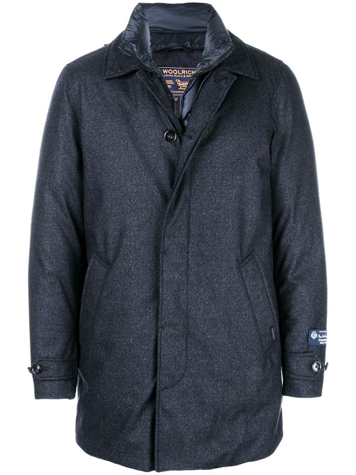 Woolrich Padded Lining Single-breasted Coat - Blue