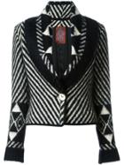 John Galliano Vintage Patterned Knit Jacket - Black