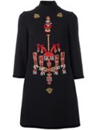 Dolce & Gabbana Chandelier Embroidered Dress, Women's, Size: 38, Black, Polyester/virgin Wool/cotton/silk