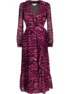 Michael Michael Kors Tiger Print Midi Dress - Black