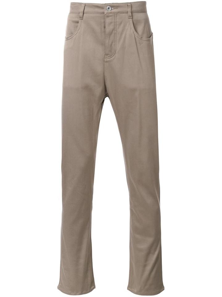 Kazuyuki Kumagai Slim Fit Trousers, Men's, Size: 3, Brown, Cotton/polyurethane/rayon
