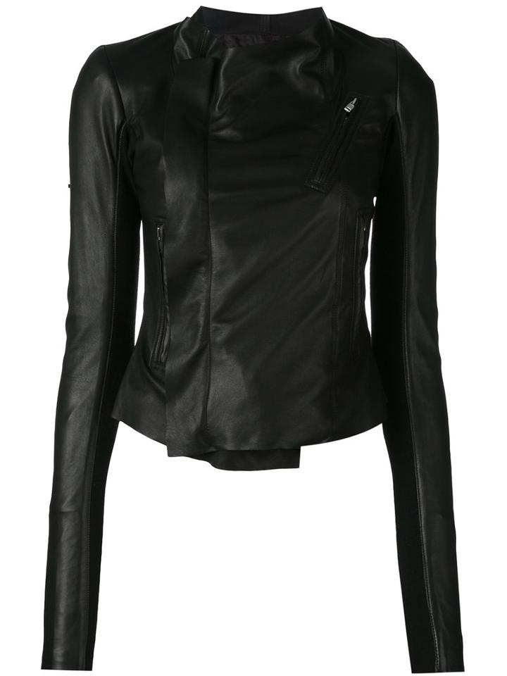 Rick Owens - Draped Jacket - Women - Lamb Skin/cupro/virgin Wool - 40, Black, Lamb Skin/cupro/virgin Wool