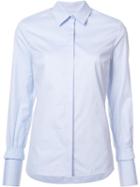 Victoria Victoria Beckham Ruffled Cuffs Shirt, Women's, Size: 4, Blue, Cotton