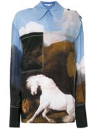 Stella Mccartney Oversized Horse Printed Shirt - Blue