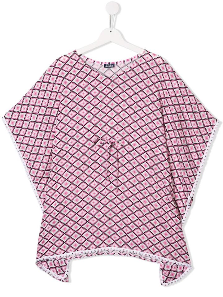 Mc2 Saint Barth Kids Geometric Print Beach Dress - Pink
