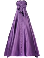 Alexis Mabille Strapless Buttoned Gown - Pink & Purple