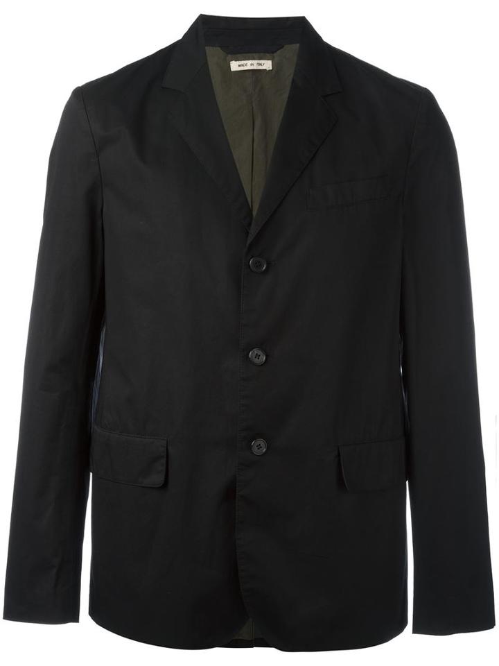 Marni Single Breasted Blazer, Men's, Size: 48, Black, Cotton