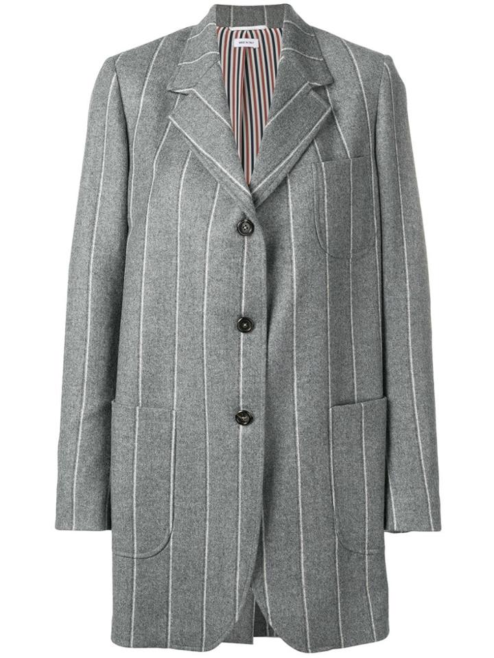 Thom Browne Flannel Shadow Stripe Sack Jacket - Grey