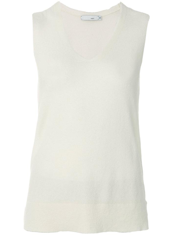Knott V-neck Tank - White