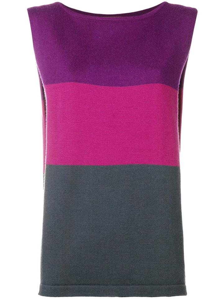 Yves Saint Laurent Vintage 1980's Colour Block Top - Pink & Purple