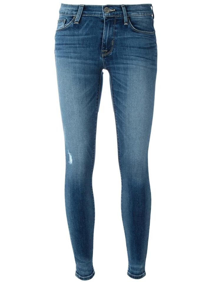 Hudson Distressed Effect Skinny Jeans, Women's, Size: 24, Blue, Cotton/polyurethane