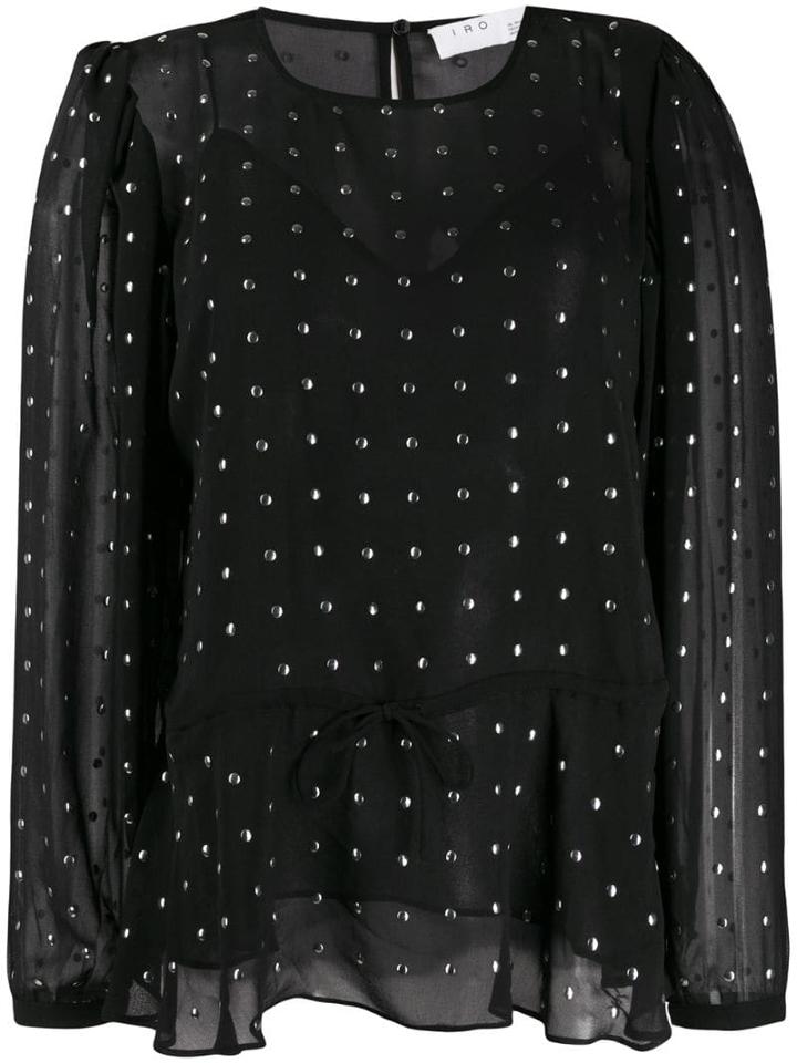 Iro Studded Crepe-chiffon Blouse - Black