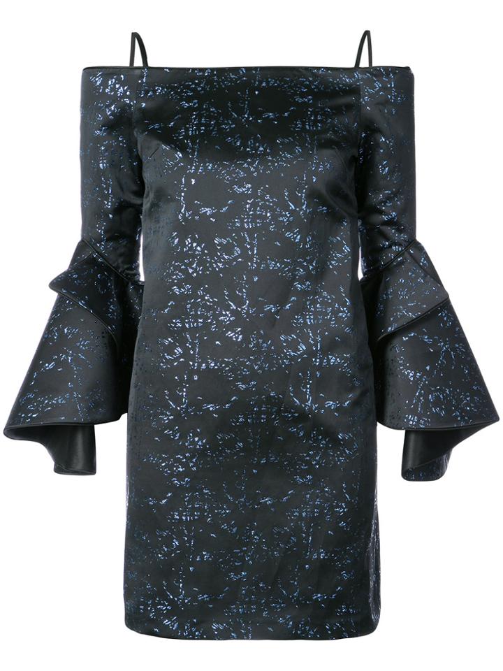 Nha Khanh Flared Sleeves Dress - Black