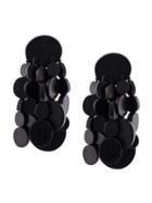 Monies Disc Tassel Clip On Earrings, Women's, Black