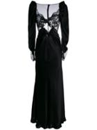 Alessandra Rich Lace-front Gown - Black