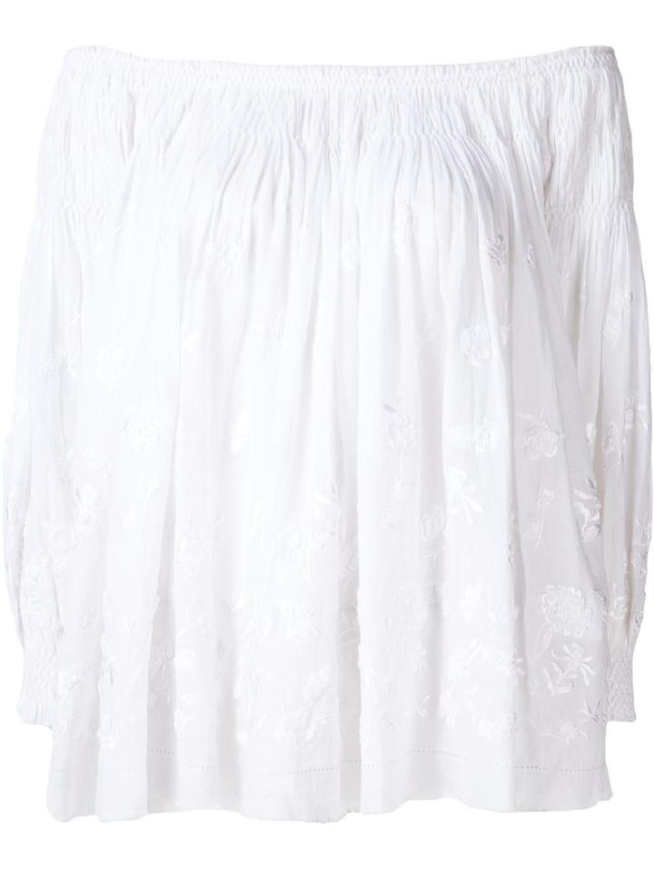 Gabriela Hearst Off-shoulder Embroidered Top