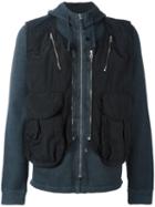 Stone Island Shadow Project Gilet Detail Hoodie, Men's, Size: Xxl, Grey, Cotton/polyamide