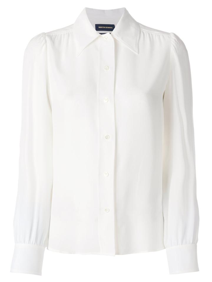 Vanessa Seward Button-down Fitted Blouse - White